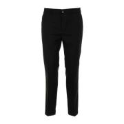 Slim Fit Sorte Bukser Flad Front