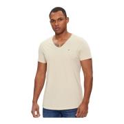 Basis V-hals T-shirt - Beige