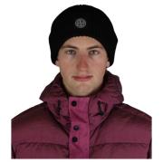 Sort Ribstrikket Beanie Hat