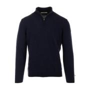 Blå Sweater Half Zip Stil