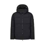 Almindelig Poplin og Nylon Puffer Jakke