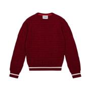 Burgund solid farve crew neck sweater