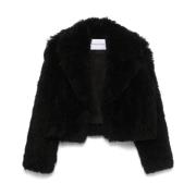 Faux Fur Sort Frakke Kvinder