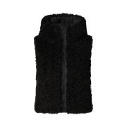 Faux Shearling Hooded Vest til kvinder