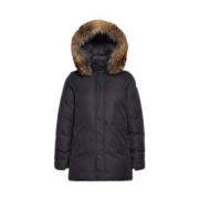 Sort Bordeaux Parka med Fin Raccoon Pels