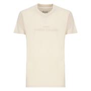 Beige Bomuld T-shirt med Logo