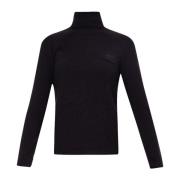 Sort uldblandet turtleneck sweater