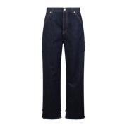 Blå Bomuld Denim Wide Leg Jeans