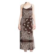 Bandana Print Midi Kjole