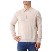 Lys Beige Lynlås Polo Sweater