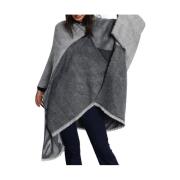 Sorte Bløde Jakker Elegant Poncho