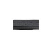 Sort krokodilleeffekt clutch taske