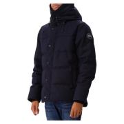 Navy Melange Parka, Varm og Stilfuld