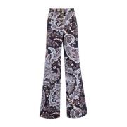 Blomstret Flarede Bomuld Jacquard Denim Jeans