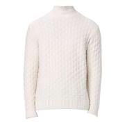 Beige Uld Højhalset Sweater