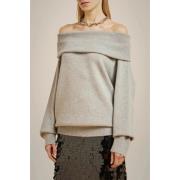 Kashmir Sweater med Off-Shoulder Design