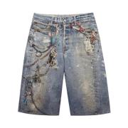 Blå Denim Shorts