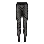 Sort Flock Hearts Mesh Leggings