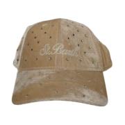 Velvet Baseball Hat med Rhinestone Broderi