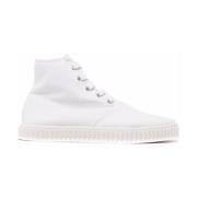 Hvide Elegante Lukkede Flade Sneakers