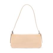 Beige Læder Crossbody Taske