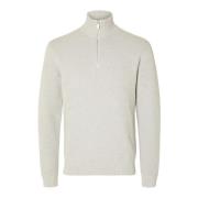 Melange Pullover med Troyer Krave