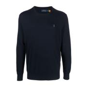 Blå Casual Langærmet Pullover Sweater