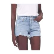 Blå Denim Shorts Parker Stil