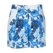 Blå Bomuld Elegant Shorts