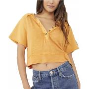 Orange Knappet Bluse Sommer Must-Have