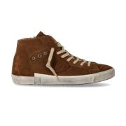 Cognac Pels High-Top Sneaker