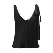 Sort Silke V-Hals Top