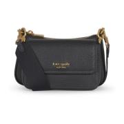 Sort Dobbelt Crossbody Taske