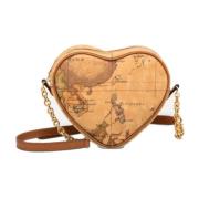 Mini Hjerte Crossbody Taske med Geo Classic Print