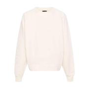 Beige Typo Sweatshirt Løstsiddende