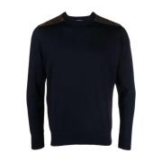 Blå Uld Crewneck Sweater