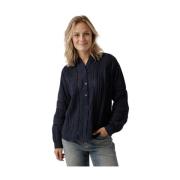 Broderet Havebluse Navy