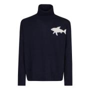 Haj Intarsia Uld Crewneck Sweater