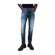 Vintage Slim Fit Jeans med knaplukning