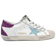 Superstar White Skyblue Star Purple Glitter