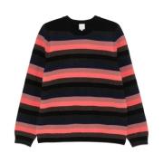 Stribet Lammeuld Rund Hals Sweater