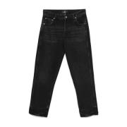 Sorte Straight Leg Denim Bukser