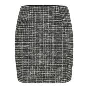 Elegant Boucle Check Nederdel