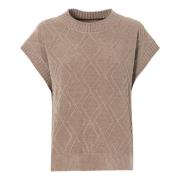 Geometrisk Mønster Fløjl Sweater Grå