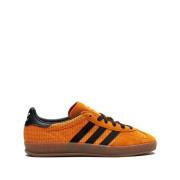 Orange Sneakers Mesh Design Lace-Up