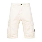 Beige Cargo Shorts med Linse Detalje