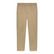 Beige Chino Bukser med Elastisk Talje