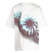 Grafisk Print Bomuld T-shirt