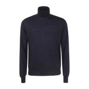 Blå Merino Turtleneck Sweater