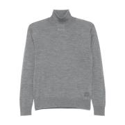 Grå Melange Turtleneck Sweater